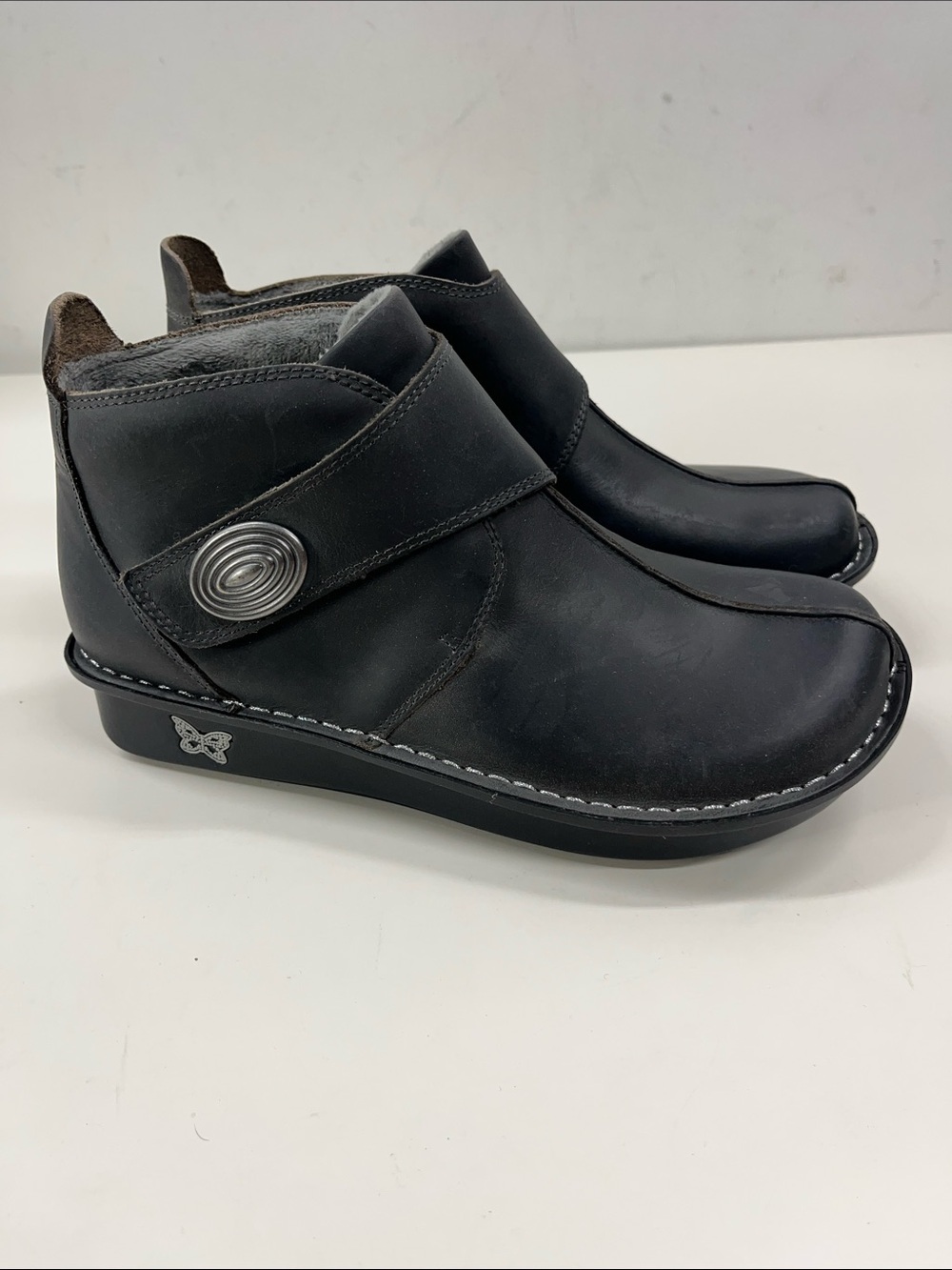 NEW Alegria Caiti Oiled Ash Leather Ankle Boots Size 36 (US 6-6.5)